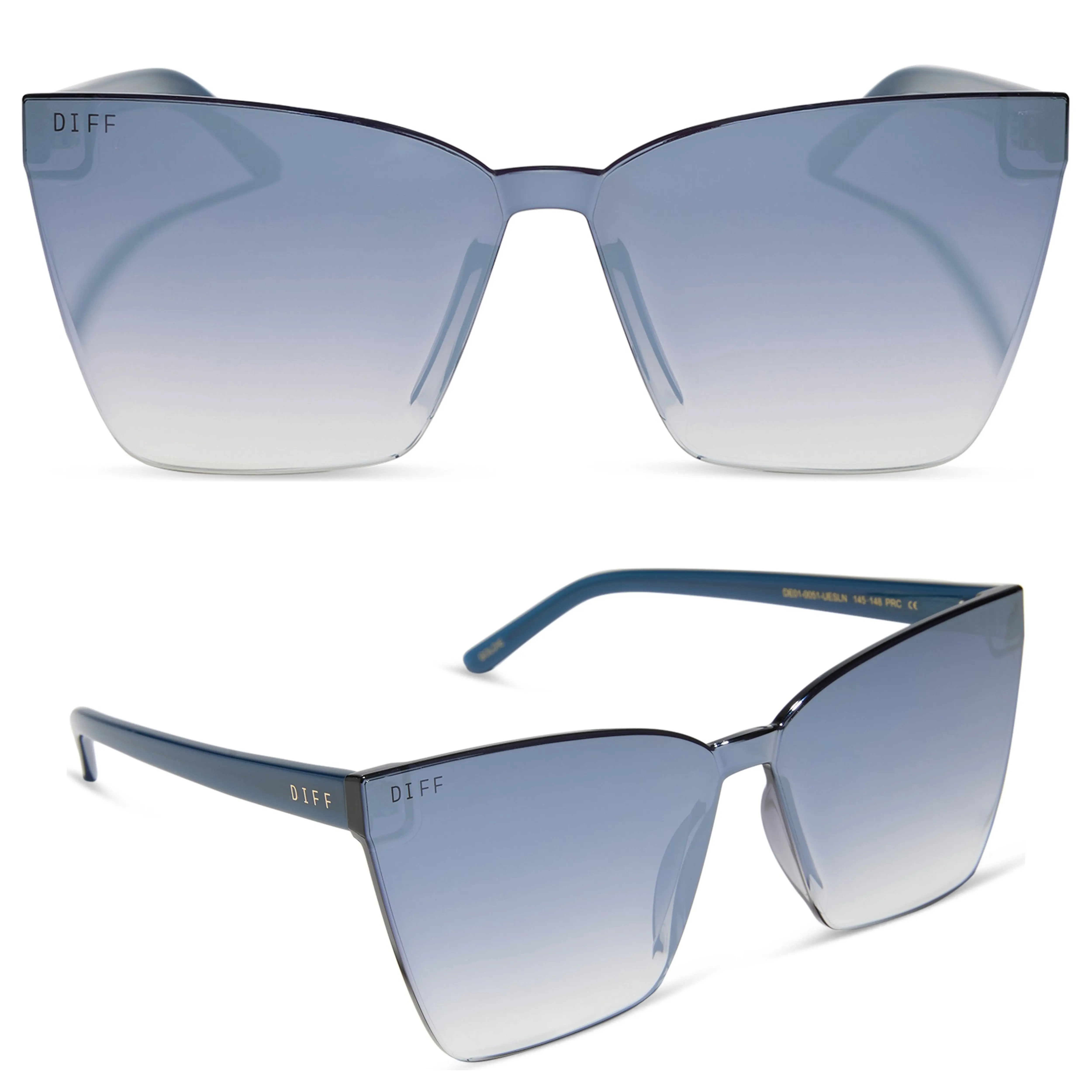 DIFF Goldie Oversized Cat Eye Sunglasses Mirrored Lens DIFF Goldie Oversized Cat Eye Sunglasses Mirrored Lens