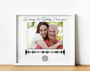 Personalized Soundwave Art with QR Code: Voicemail Gift