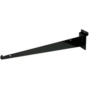 14" Black Slatwall Shelf Brackets with Lip