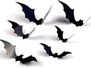 vintage halloween decorations,Halloween Decoration, Bat Sticker for Home Decor DIY Window Decal Bathroom Indoor 3D Bats(96PCS)