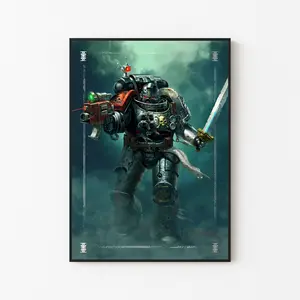 [New Gaming Decor - Sale Up To 40%] [Unframe] Deathwatch Marine Poster, Elite Space Warrior Wall Art, Sci-Fi Combat Artwork, Gamer Setup Decor, Fan Gift