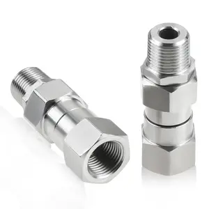 1/2 Pack 3/8" NPT Pressure Washer Swivel Fittings, Stainless Steel 3/8" Male to Female Adapter, 360° Kink Free Anti Twist Swivel Connector for Pressure Washer Gun, 4500 PSI