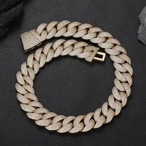 Hip Hop Ear Accessories 22mm Bubble Cuban Necklace Personality Dense Inlaid Zircon Men's Necklace Holiday Gift gldmen'schain Daily Pav��