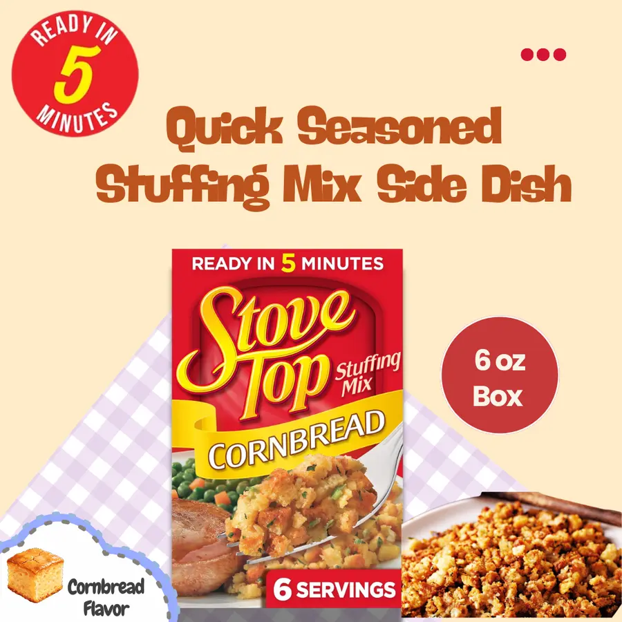 Stove Top Cornbread Stuffing Mix, 6 oz Box
