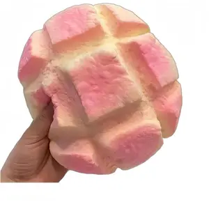 7 Inch Jumbo Bread Squishy, Slow Rising Squishy Toys - Stress Relief Squeeze Toys for Adults, Sticky Food Squishies, Foam Sensory Fidget Toy for Desk (Pink)