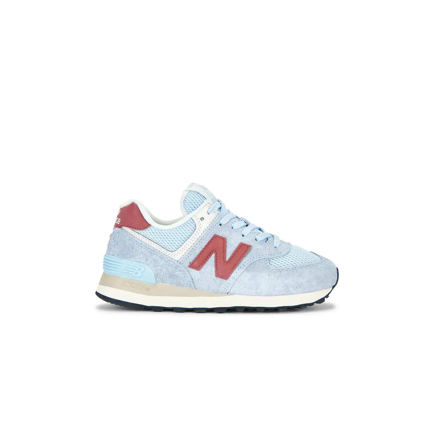 New Balance 574 Sneaker in Burgundy & Apricot Orange
