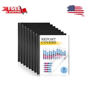 8 Pack Report Covers,  Report Covers with 3-Prong Fasteners, Presentation Folders