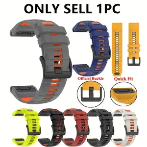 Quick Release Silicone Watch Band 26mm 22mm, Smartwatch Strap, Smart Watch Straps For Garmin Fenix 8 Pro 47mm 51mm 6X 6 Pro 7X 7 Pro Epix Pro Enduro 2 Instinct 2 2X Easyfit Watch Strap For Fenix 5 5X Plus Tactix 7 Pro VERTIX 2 Breathable Sport Watch Strap