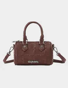 VON DUTCH  Womens Embroidered Chopper Hanna Bag, Brown