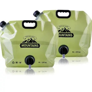 Collapsible 8L Water Storage Bag, Portable Folding Water Jug with Adjustable Faucet, Leakproof Emergency Water Bag for Camping, Hiking, Riding, Outdoor Sport