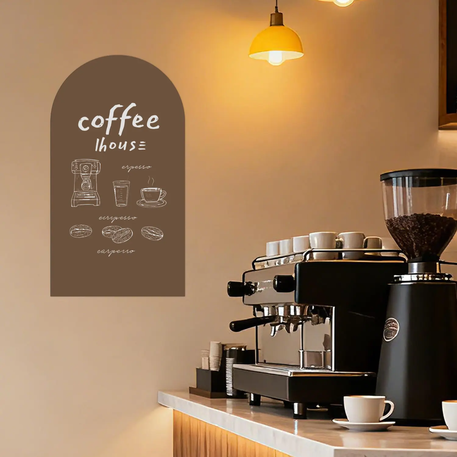 Brown graffiti-friendly magnetic arched sticker contact paper, 40cm80cm/50cm90cm, peel-and-stick wall self-adhesive magnetic wall panel stickers, suitable for home, school, restaurant, café, and office, peel-and-stick magnetic contact paper rolls