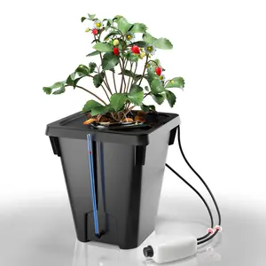 DWC Hydroponics Growing System with Top Drip Kit 7 Gallon Deep Water Culture Bucket System with Air Pump, Air Stone, Air Hose, Recirculating Drip Garden System