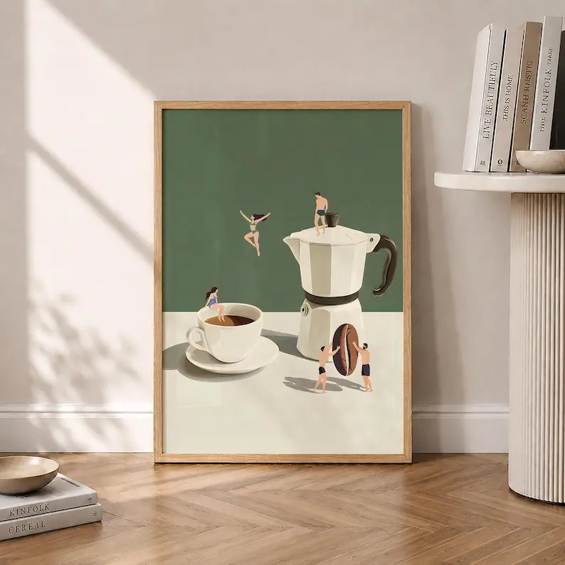 Coffee Adventure Print, Good Morning Coffee Poster, Espresso Wall Art, Coffee Lover Prints, Trendy Kitchen Poster