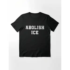 T - shirt with "ABOLISH ICE" bold, distressed lettering, a sharp political - statement tee, ideal for immigration - reform advocates, delivering a clear, uncompromising call to action