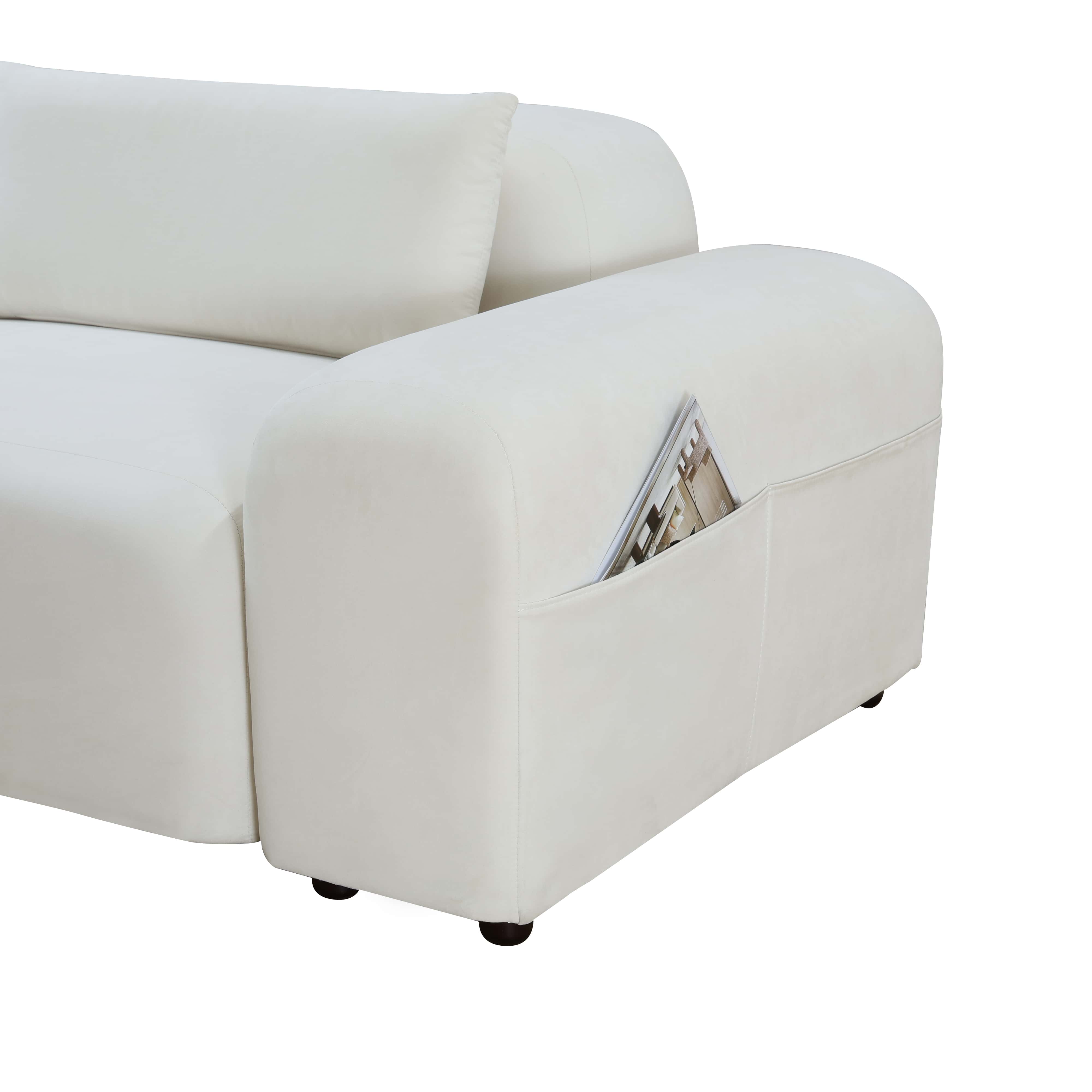White Microfiber 2-Piece Living Room Sofa Set