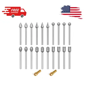 20Pcs 120 Grit Diamond Grinding Bit Set 1/8 Inch Shank