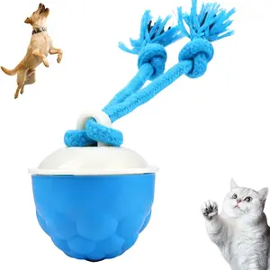 Pet Interactive Toy Ball, Fun Exercise Dog Toy, Random Path Electric Automatic Rolling Wheel Toy with Leash, Suitable for Small Medium Large Dogs