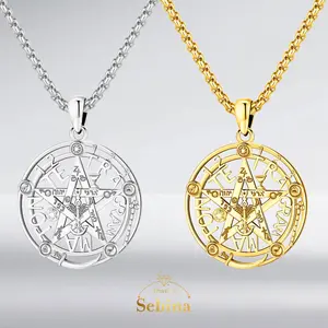 Sebina S925 Tetragrammaton Necklace Spiritual YHWH Inscription Pendant De Plata 925 Pentagram Pentacle Pendant Witchcraft Hecate Wiccan Pagan Jewelry Amulet Necklace Guidance Jewelry for Men & Women Hebrew Jehovah Symbol Gift