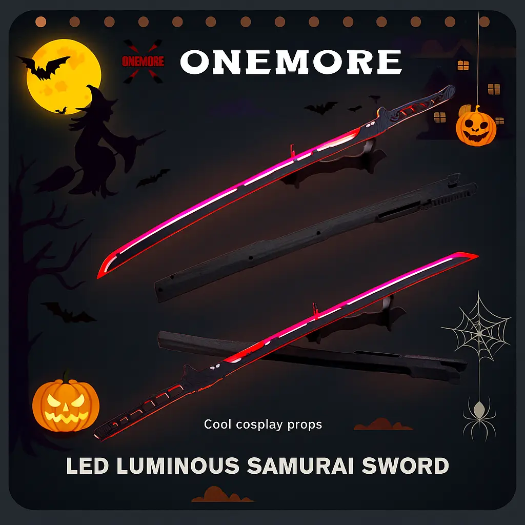 Samurai LED Lightsaber Toy Cyberpunk Katana - 31" Light-Up Propfor Cosplay, Raves & Festivals RGB Lights Durable CollectibleItem