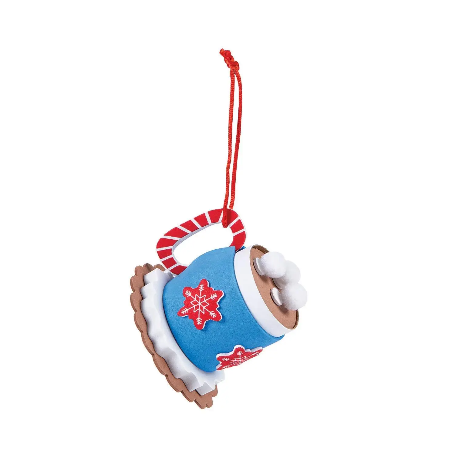 3 1/4" x 2 3/4" 3D Hot Cocoa Christmas Ornament Craft Kit - Makes 12