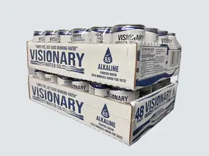 Visionary Water Co. - 7.5 Fl Oz / Pack of 48 - 8.5pH Canned Alkaline Water - BPA Free & Fluoride Free Beverage - Sustainable - Recyclable & Eco-Friendly