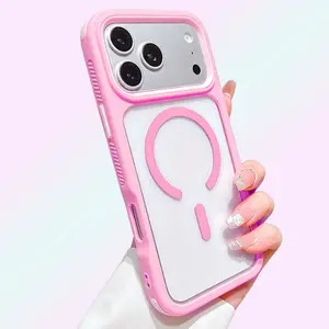 Clear Magnetic Shockproof Phone Case | Cushion Bumper Anti-Fall Protection | MagSafe Ready, Slim Transparent Design (Fits 17/16/15/14/13)