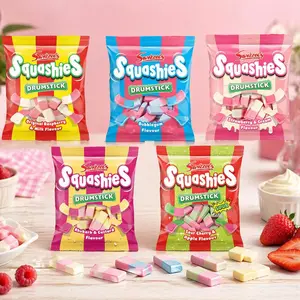 Squashies Drumstick Candies 5 Pack Variety (Original, Rhubarb & Custard, Sour Cherry & Apple, Bubblegum, Strawberry & Cream) 120G