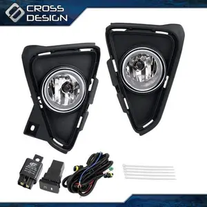 CROSSDESIGN Fit For Toyota RAV4 2016 2017 Clear Bumper Fog Light w/ H16 Bulbs+Switch+Wiring