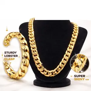 1pc 50cm/19.69 Inch Thick Figaro Chain, Shiny Cuban Link Men's Necklace, Hip-Hop Style for Daily and Party Wear, Perfect Gift for Boyfriends and Trendsetters