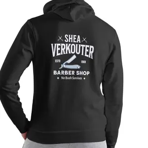 SHEA VERKOUTER Barber Shop, no bush survives funny HOODIE, Unisex Cotton blend