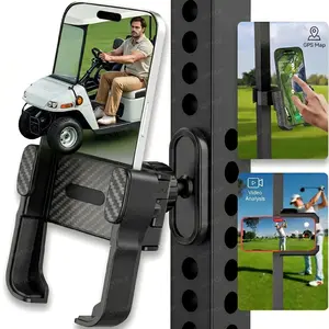 Golf Cart Phone Holder Mount - 3s Phone Clip Install, 1s Lock & Release, Phone Caddy for iPhone Galaxy & More Fits Yamaha Club Car EZGO Icon, Golf Cart Accessories Essentials Gift for Men Women, Smartphone