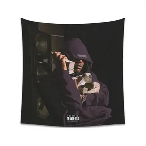 OsamaSon FLEX Wall Tapestry, Hip Hop Flag, Hip Hop Tapestry, Rapper Flag, Rapper Tapestry, Room Decor, Wall Decor, Wall Hanging, Wall Tapestries Decorative Light Decoration Items Design Decorating Peach