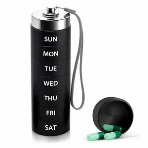 Weekly Pill Organizer for Seniors - Waterproof Aluminum Alloy, Stackable  7-Day Design, Laser Engraved Letters, BPA Free | Father's Day Gift,  Birthday Gift for Mom & Women | Lightweight Portable Travel Aid