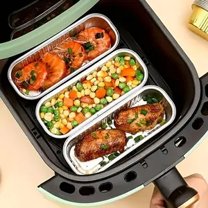 20pcs Premium Non-Stick Aluminum Foil Trays - Heat-Resistant, Reusable for Air Fryers, Ovens & BBQs - Easy Cleanup, Durable Rectangular Design,Air Fryer Accessories