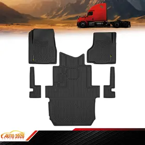 TPE Floor Mats Fit For 2008-2017 Freightliner Cascadia All Weather Black 5pc Set