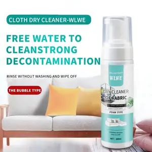 Fabric cleaner and upholstery stain remover for deep cleaning of carpets, sofas, clothing, curtains, car seats and mattresses. Waterless clean 6.76 oz (200 ml)