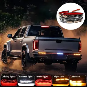 12V-28V Car Rear Tail Brake Turn Signal Light Tricolor Tailgate Running Reverse Double Flash Warning Light for Pickup Truck Jeep