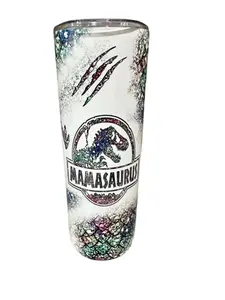 Mamasaurus - Mommy Dinosaur - 20oz oz 20 oz. 20oz. Skinny Sublimation Tumbler - Amy's Tumbler Junkies - Your Favorite Tumbler Shop!