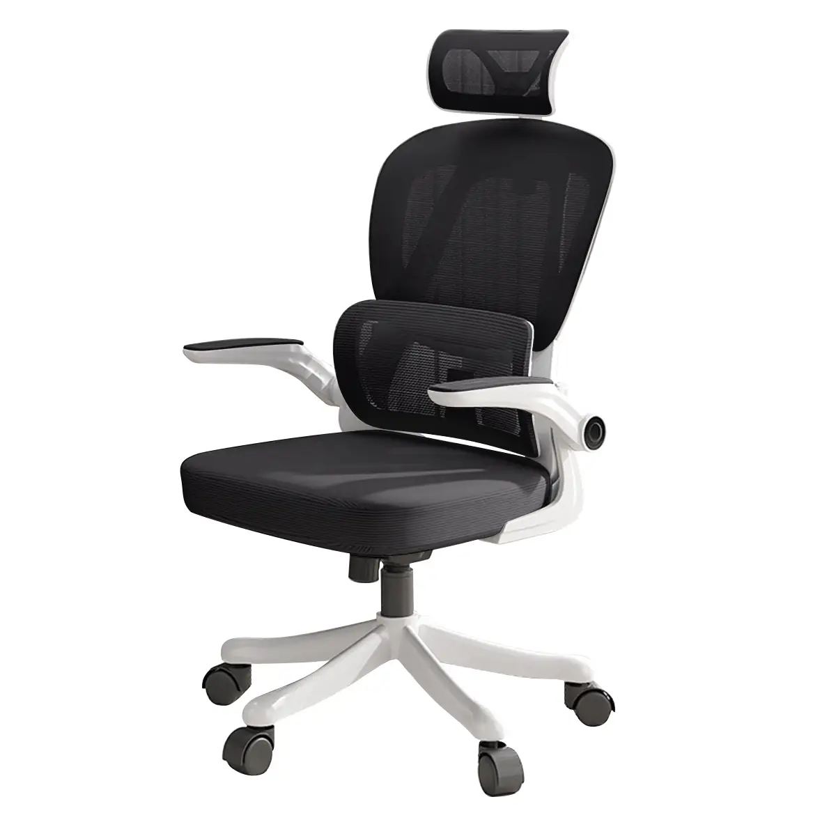 【Back To School】 Ergonomic Office Chair Comfort Home Desk Chair Adjustable High Back Mesh Chair Lumbar Support Computer Chair with Flip-up Arms for Ga