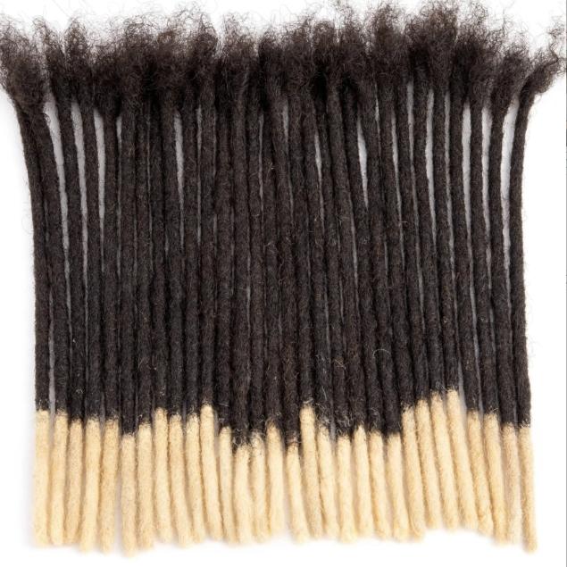 Colored Human Hair Dreadlock Extensions | 0.6cm Width Fully Handmade Locs for Men & Women | Can Be Dyed, Bleached & Curled | Perfect for Halloween, Christmas & Daily Looks