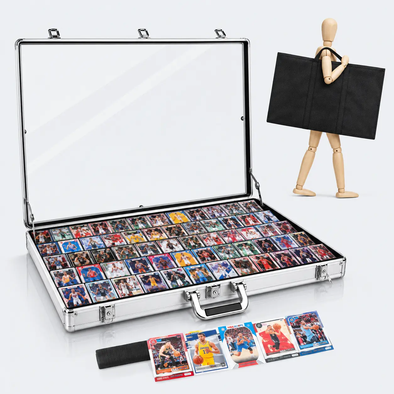 (34x22) Extra-Large Trading Card Display Case – UV Filtering, Carrying Bag Included, Heavy-Duty Card Showcase for Graded Slabs/TCG/Sports Card/Jewelry
