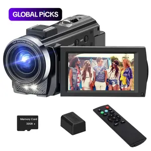 Dvc Camera, Full HD 1080P Video Recorder, Premium Portable Camcorder, 3-Inch Tft LCD Screen, 270° Rotating IPS Display, Includes Remote & 32GB Memory Card