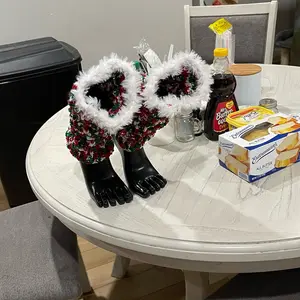 Crocheted Christmas  leg warmers Winter