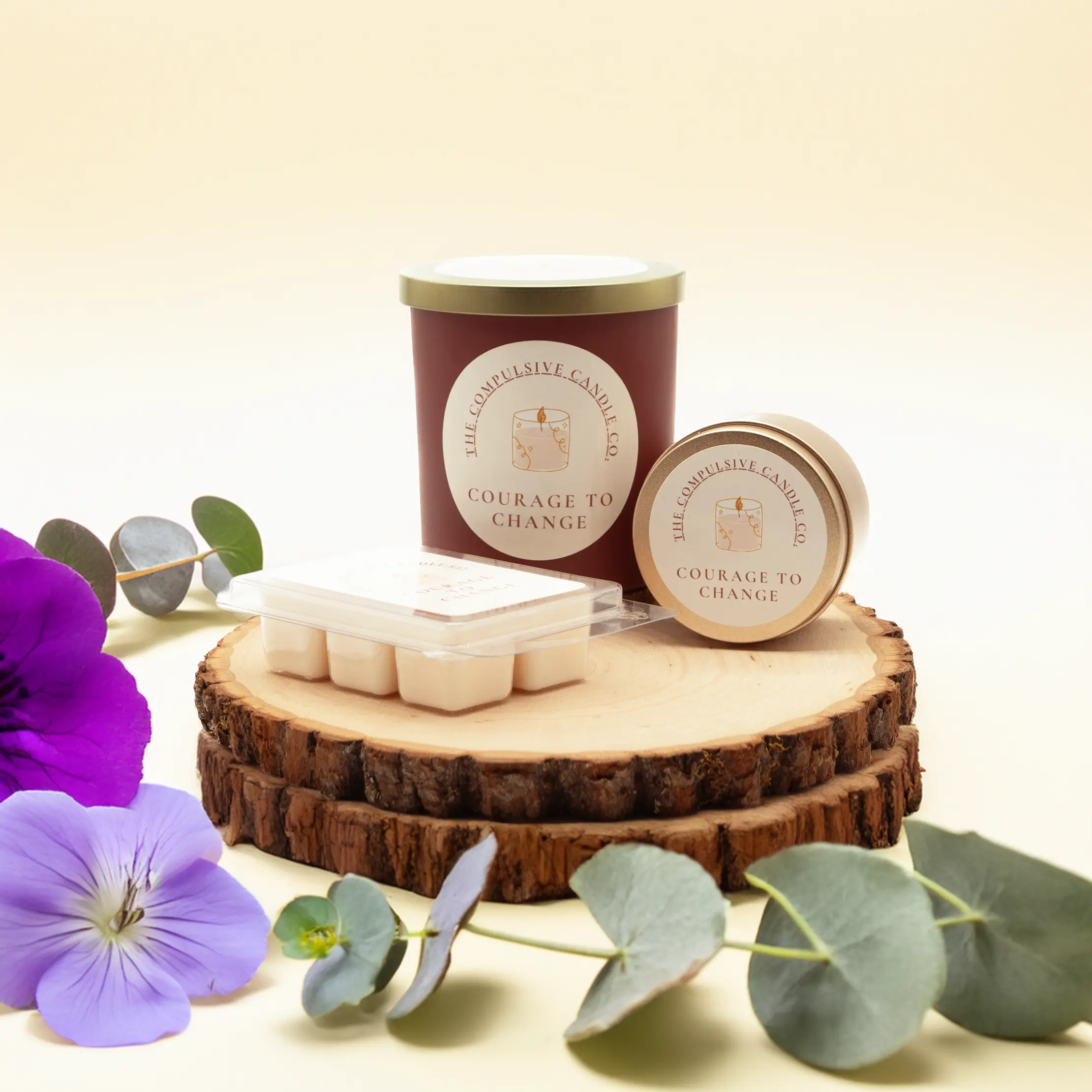Courage to Change - Candles and Wax Melt - Recovery Collection Home Fragrance Bundle
