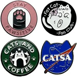 Cat Enamel Pins Set I