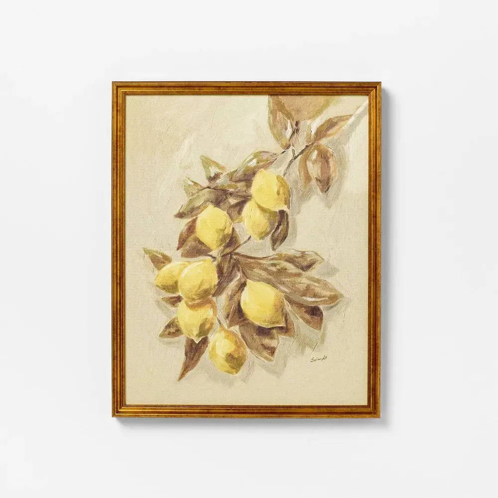 16"x20" Lemons Vintage Framed Wall Art Designed by Threshold & Studio McGee