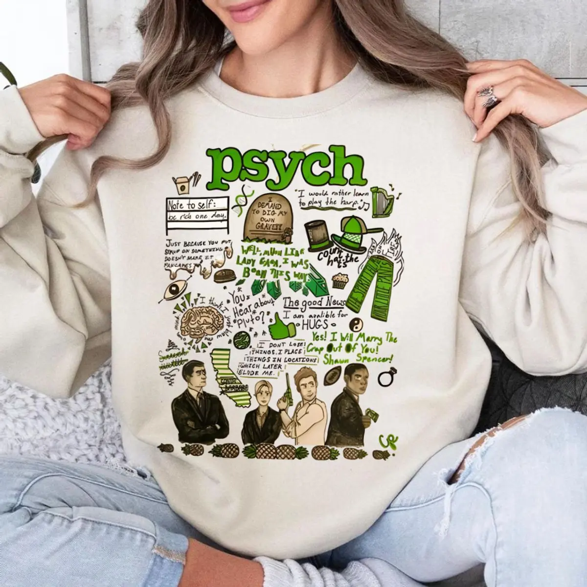 Psych Tv Show Graphic Shirt, Shawn And Gus Psych Tv Show Sweatshirt, Tv Show Iconic Line  Unisex Hoodie, Unisex Sweater Pullover Tee