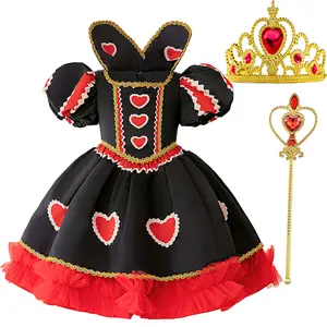03 ( Dress + all accessories ) Halloween Princess Dress Alice in Wonderland Red Queen Cosplay Dress