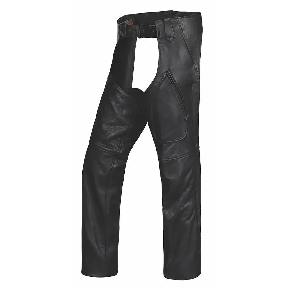 Warrior - Unisex Ultra 3-Pocket Leather Motorcycle Chaps