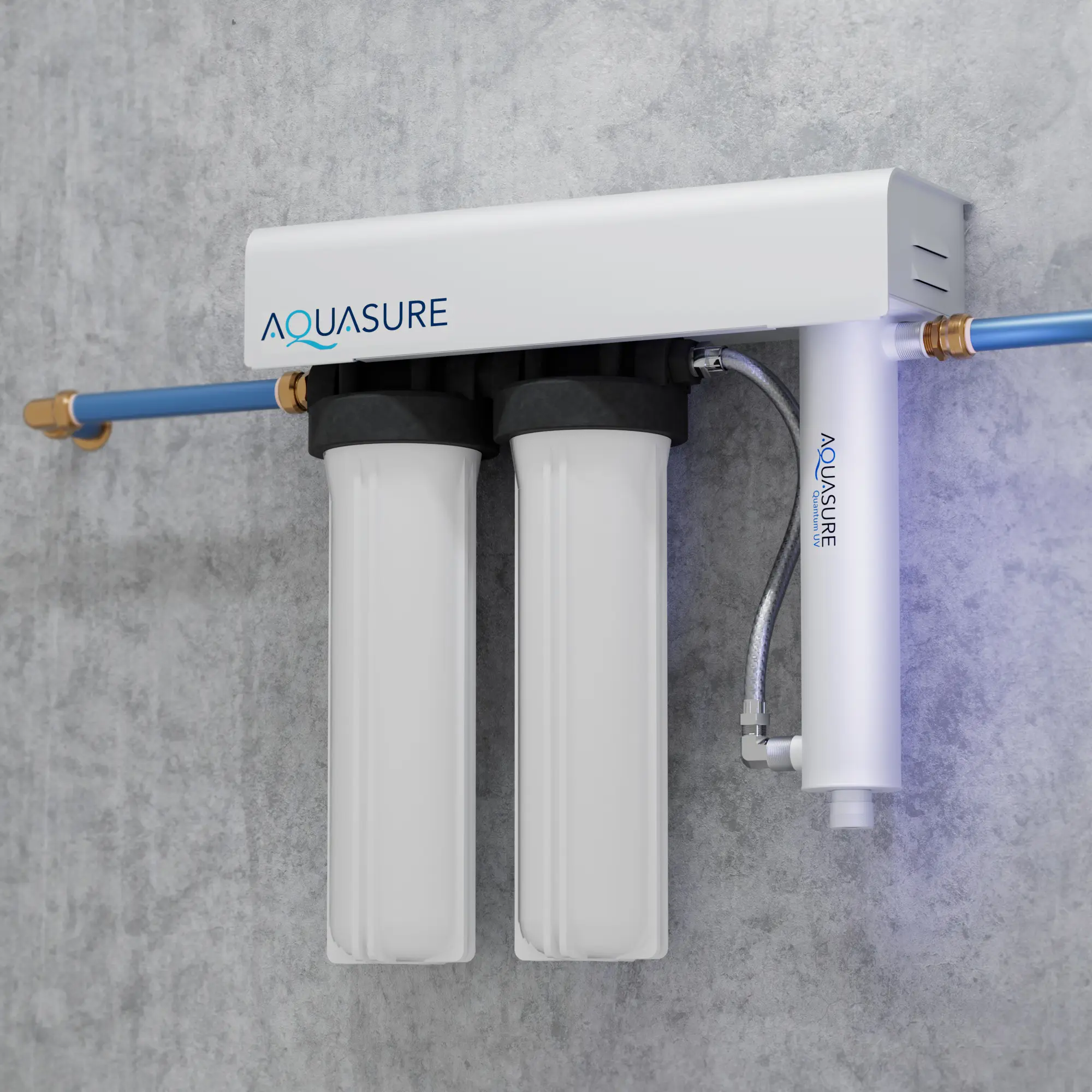 Aquasure Quantum Series 18 GPM Multi-Stage UV Ultraviolet Whole House Sterilizer Filtration System for Bacteria-Free Water | Removes 99% of Bacteria, Sediment, Chlorine, Chemicals, Bad Taste and Scale